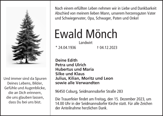 Anzeige von Ewald Mönch von MGO