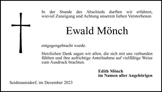 Anzeige von Ewald Mönch von MGO