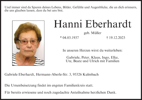 Anzeige von Hanni Eberhardt von MGO