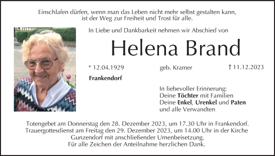 Anzeige von Helena Brand von MGO