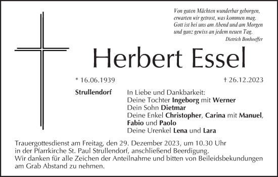 Anzeige von Herbert Essel von MGO