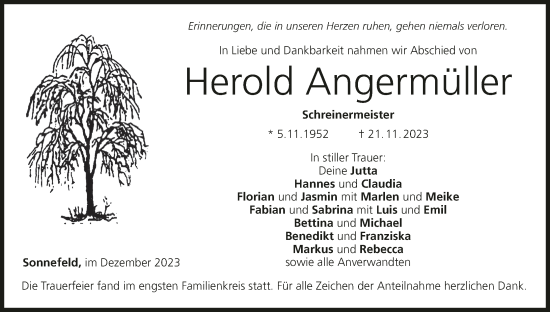 Anzeige von Herold Angermüller von MGO