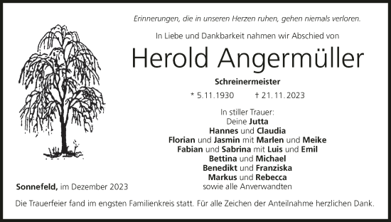 Anzeige von Herold Angermüller von MGO