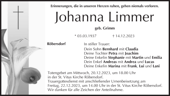 Anzeige von Johanna Limmer von MGO