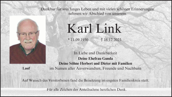 Anzeige von Karl Link von MGO