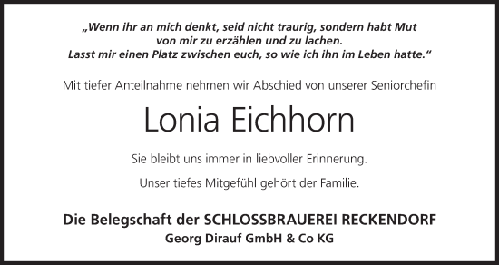 Anzeige von Lonia Eichhorn von MGO