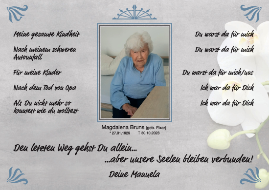 Anzeige von Magdalena Bruns von MGO