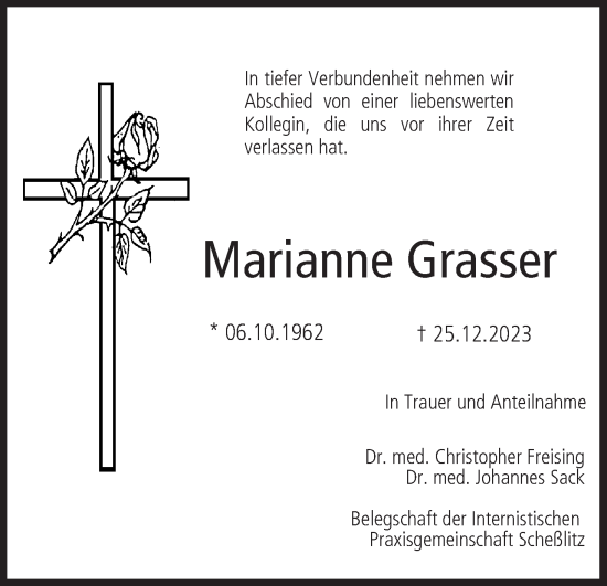 Anzeige von Marianne Grasser von MGO
