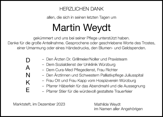 Anzeige von Martin Weydt von MGO