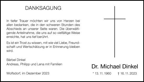 Anzeige von Michael Dinkel von MGO