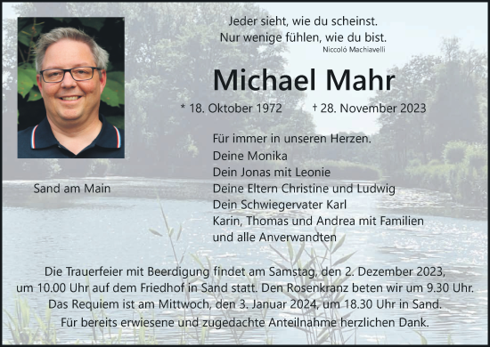 Anzeige von Michael Mahr von MGO