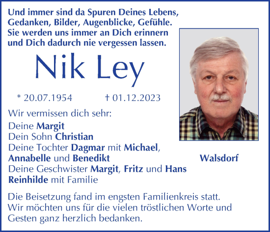 Anzeige von Nik Ley von MGO