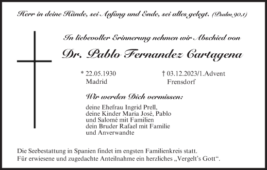 Anzeige von Pablo Fernandez Cartagena von MGO