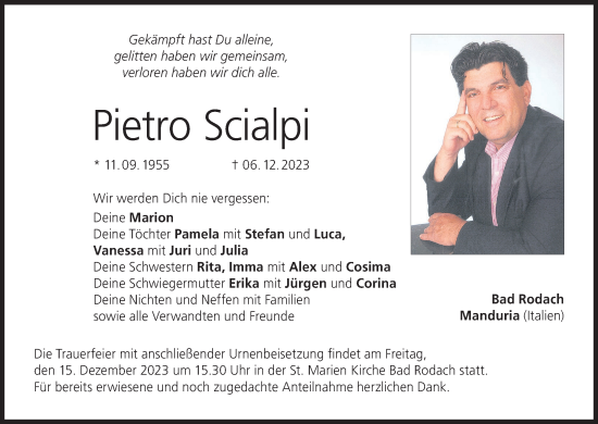 Anzeige von Pietro Scialpi von MGO