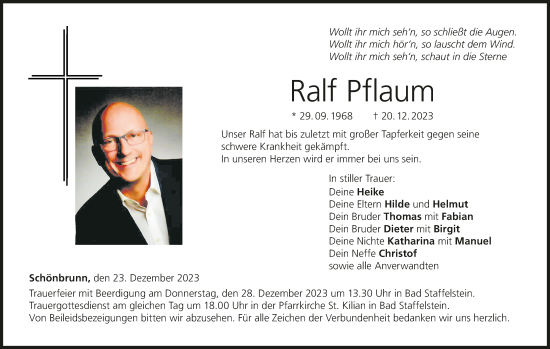 Anzeige von Ralf Pflaum von MGO