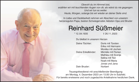 Anzeige von Reinhard Süßmeier von MGO