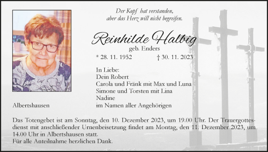 Anzeige von Reinhilde Halbig von MGO