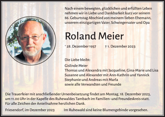 Anzeige von Roland Meier von MGO