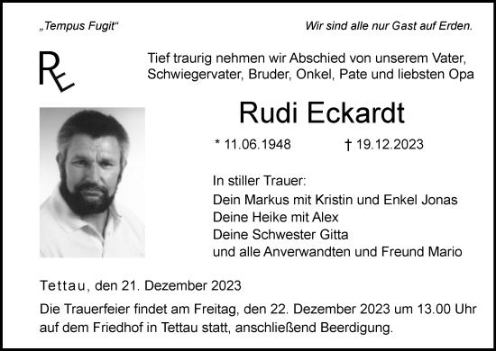 Anzeige von Rudi Eckardt von MGO