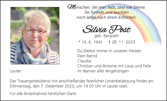 Anzeige von Silvia Post von MGO