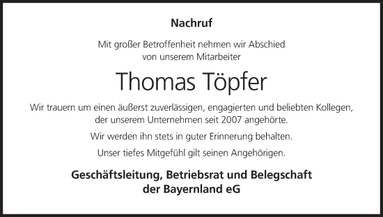 Anzeige von Thomas Töpfer von MGO