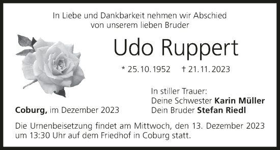 Anzeige von Udo Ruppert von MGO
