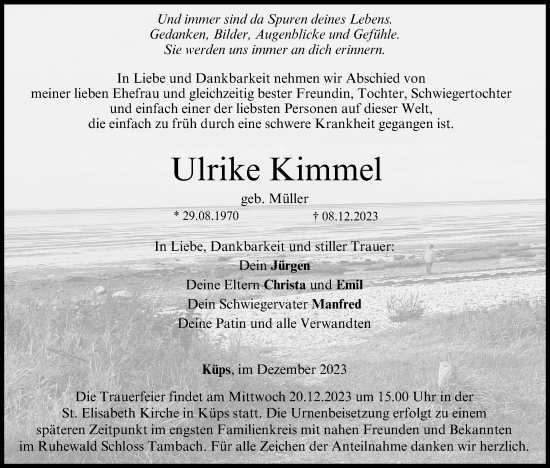 Anzeige von Ulrike Kimmel von MGO