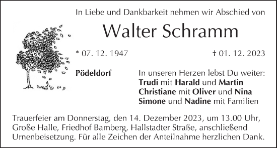 Anzeige von Walter Schramm von MGO