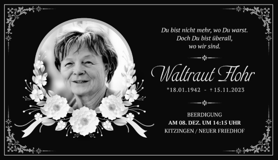 Anzeige von Waltraut Flohr von MGO