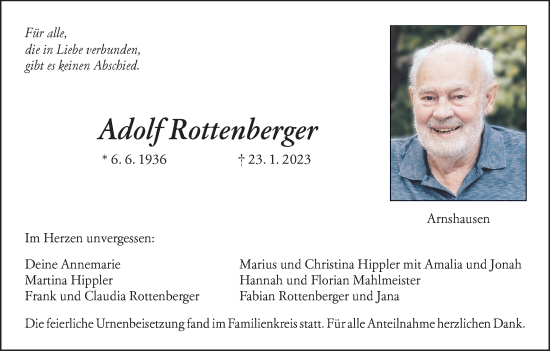 Anzeige von Adolf Rottenberger von MGO