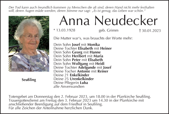 Anzeige von Anna Neudecker von MGO