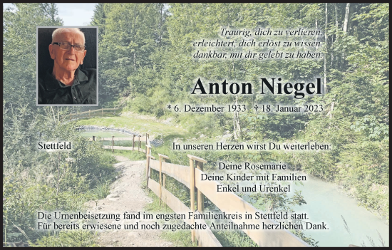 Anzeige von Anton Niegel von MGO