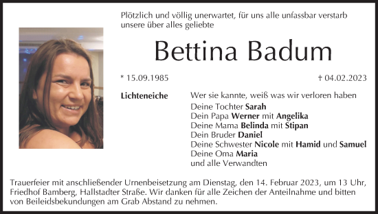 Anzeige von Bettina Badum von MGO