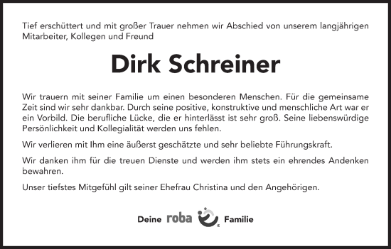 Anzeige von Dirk Schreiner von MGO