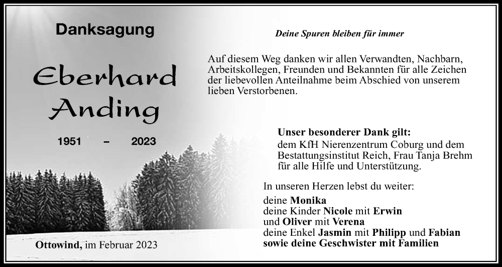  Traueranzeige für Eberhard Anding vom 11.02.2023 aus MGO