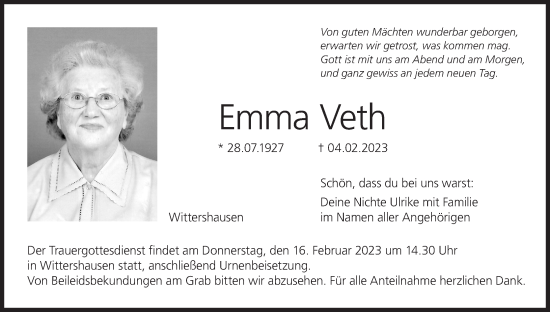 Anzeige von Emma Veth von MGO