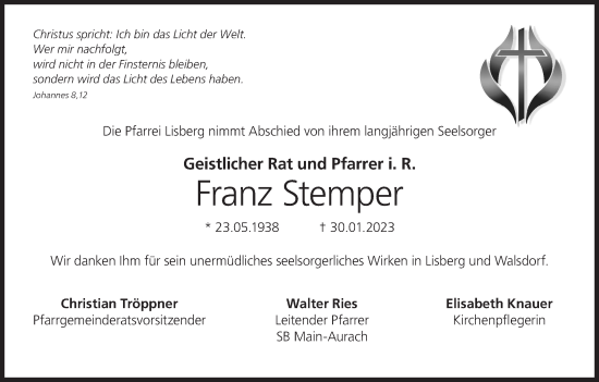 Anzeige von Franz Stemper von MGO