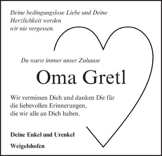 Anzeige von Gretl  von MGO