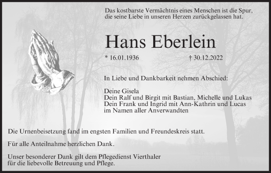 Anzeige von Hans Eberlein von MGO