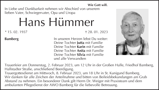 Anzeige von Hans Hümmer von MGO