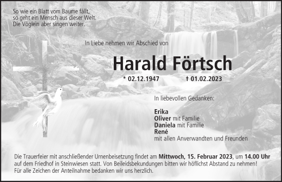 Anzeige von Harald Förtsch von MGO