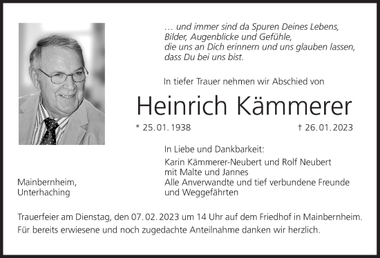 Anzeige von Heinrich Kämmerer von MGO