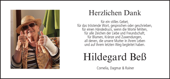 Anzeige von Hildegard Beß von MGO