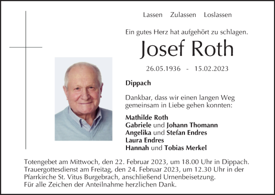 Anzeige von Josef Roth von MGO