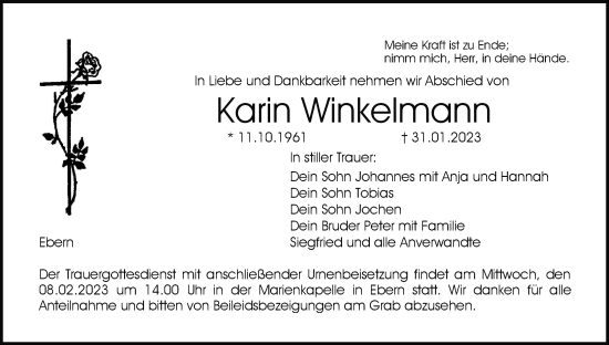 Anzeige von Karin Winkelmann von MGO