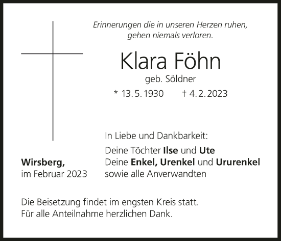 Anzeige von Klara Föhn von MGO