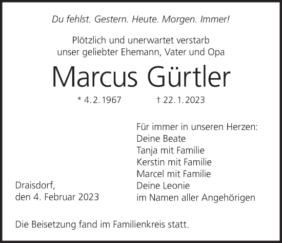 Anzeige von Marcus Gürtler von MGO