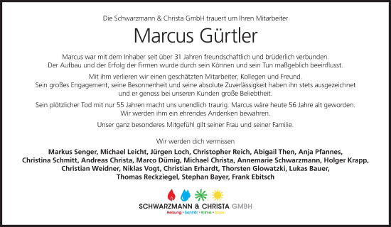Anzeige von Marcus Gürtler von MGO