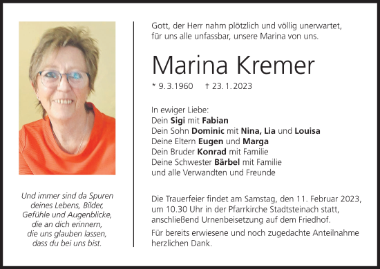 Anzeige von Marina Kremer von MGO
