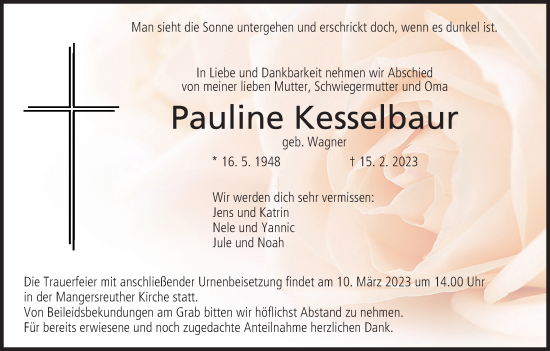Anzeige von Pauline Kesselbaur von MGO